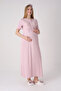 Maternity Nightgown and Dressing Gown Set, Jacquard Textured Lace, Buttoned, Breastfeeding, Cotton Viscose, 2-Piece - 4