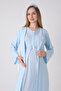 Maternity Nightgown Set - Lace Embroidered Cotton Maternity Nightgown and Dressing Gown 2-Piece Set - 3