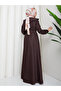 Buttoned Detailed, Specially Designed Collared Women's Denim Dress, Hijab Ferace - 7
