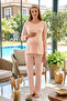 Pregnant Women's Modal Fabric Long Sleeve Maternity Pajama Set 3322 Powder