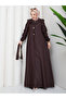 Buttoned Detailed, Specially Designed Collared Women's Denim Dress, Hijab Ferace - 6