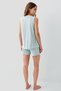 Women's Sleeveless Shirt Shorts Set-Green - 4