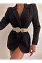 Gold Buckle Interlocking Elastic Women's Belt, Jacket Belt, Shirt Belt, Dress Belt - 5