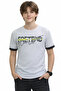 Boy's Fretend White Color Short Sleeve T-Shirt with Lettering and Picture Pattern on the Front and Back