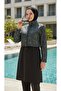 Rimal Full Covered Hijab Swimsuit with Ethnic Pattern, Set of 4 with Bonnet