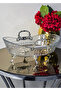 Diamond2 Metal Stand Glass Presentation Tray Bread and Fruit Tray - 2