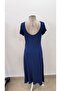 Women's Short Sleeve Backless Slit Detailed Viscose Dress - 5