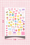 Kawaii Themed Sticker Set of 4 15X21 cm for Bullet Journal and Scrapbook - 3