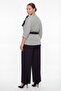 Women's Black Summer Flounce Collar Set with Accessories and Striped Top and Bottom - 4