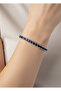Vip Silver Dark Blue Round Stone Waterway Bracelet - 26Slbv09 - 2