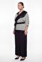 Women's Black Summer Flounce Collar Set with Accessories and Striped Top and Bottom - 2