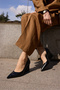Si̇lmora Women's Black Croco Pumpled Heel Shoes