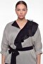 Women's Black Summer Flounce Collar Set with Accessories and Striped Top and Bottom - 3