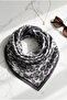 Twill Scarf Leopard Patterned Gray 50X50 cm Women's Scarf