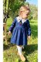 Girl's Cherry Patterned Lace Collar Woven Dress
