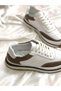 Radu White-Beige Genuine Leather Daily Sports Shoes - 3