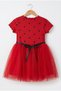 Baby Girl Heart Patterned Lined Tutu Skirted Summer Dress, Birthday and Special Occasion Dress - 3