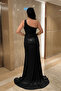 Pleated Lame Fabric Design Dress - Black - 5