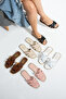 Lia Women's Knitted Strap Flat Slippers Summer Comfortable Daily Slippers - 4