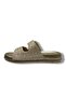 Z186-26 Glittery Print Leather Stoned Double Buckle Anatomical Women's Slippers - 3