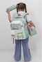 Girl's 3-Piece School Bag Set with Lunch and Pencil Case, Plush Accessories, Green, Primary School and Kindergarten - 6