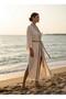 Handmade Süzene Embroidered Beach Kaftan, 60% Linen 40% Cotton , Breathable and Quick-Drying Fabrics - 2