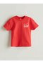 Lcw Kids Red Crew Neck Printed Girl's T-Shirt - 3
