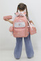 Girl's 3-Piece School Bag Set Light Pink Glossy Cover Primary School Bag Set - 6
