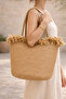 Serena Handmade Straw-Looking Knitted Bag Daily Use Stylish Women's Shoulder Bag - 3