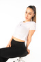 Women's White Crop Baby Tee Sports T-Shirt Fitness Gym Aesthetic Slim Fit T-Shirt - 3