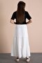 White Girls' Long Cut Scalloped Skirt 23777 - 5