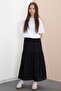 Black Girls' Long Cut Scalloped Skirt 23776 - 4
