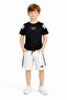 Black Stripe Detailed Written T-Shirt and Shorts Set for Boys 23771 - 2