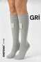 Women's 4-Piece Cotton Knee Socks Black Gray Navy Blue Smoked 36-40 Seasonal Trouser Socks - 3