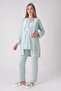 Lace Pajama Set 3-Piece Maternity Pajama Set - Scallop Lace Detailed Breastfeeding Compatible Mother Set - 2