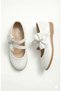 Girls' Ballerina Shoes with Bow and Velcro, White, Daily Stylish, Comfortable, Orthopedic Ballerinas - 3