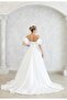 Bridal Gown-Wedding Dress Balloon Sleeve Belted Satin Fabric - 7