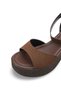 Lyra Aria Women's Heeled Sandals 0012705 Brown Leather Textured - 2