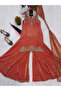 Rust Crepe Silk Top Pent & Dupatta - HRT5976 | Rust-Size:M-38-Inches - 4