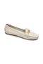25700 Genuine Leather Gold Buckle Flat Sole Moccasin Ballerinas - 6