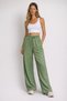 Women's High Waist Wide Leg Comfortable Fit Muslin Trousers