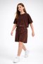 My Little Girl's Plain Girls' Set with Compact Washable Shorts for Ages 6-16 - Brown