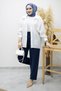Elastic Waist Carrot Trousers Tsd260155 Navy Blue - 7