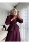 Women's Ruffle Shirt and Skirt Set M2512 - Plum - 5