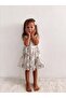 Girl's Cotton Floral Patterned Layered Dress - 5