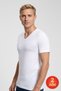Men's White 100% Cotton Single Jersey 2-Piece V-Neck Basic T-Shirt Set