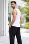 Men's Black Oversize Baggy Sweatpants Straight Leg Comfortable Fit 20/150 Fabric - 7