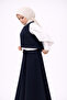 Navy Blue Front Short Back Long Basic Vest Islamic Clothing Loose Vest - 3
