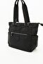 Women's Black Multi-Compartment Shoulder Bag Large Size Daily Use Parachute Fabric Waterproof - 4