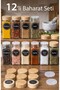 12-Piece Square Glass Spice Jar Set with Bamboo Lids - Spice Set with Labels and Funnel 170 ml